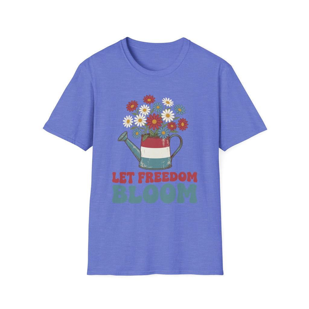 Let Freedom Bloom Retro Patriotic Floral T-Shirt | Vintage 4th of July Tee