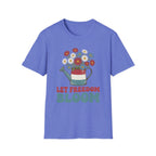 Let Freedom Bloom Retro Patriotic Floral T-Shirt | Vintage 4th of July Tee