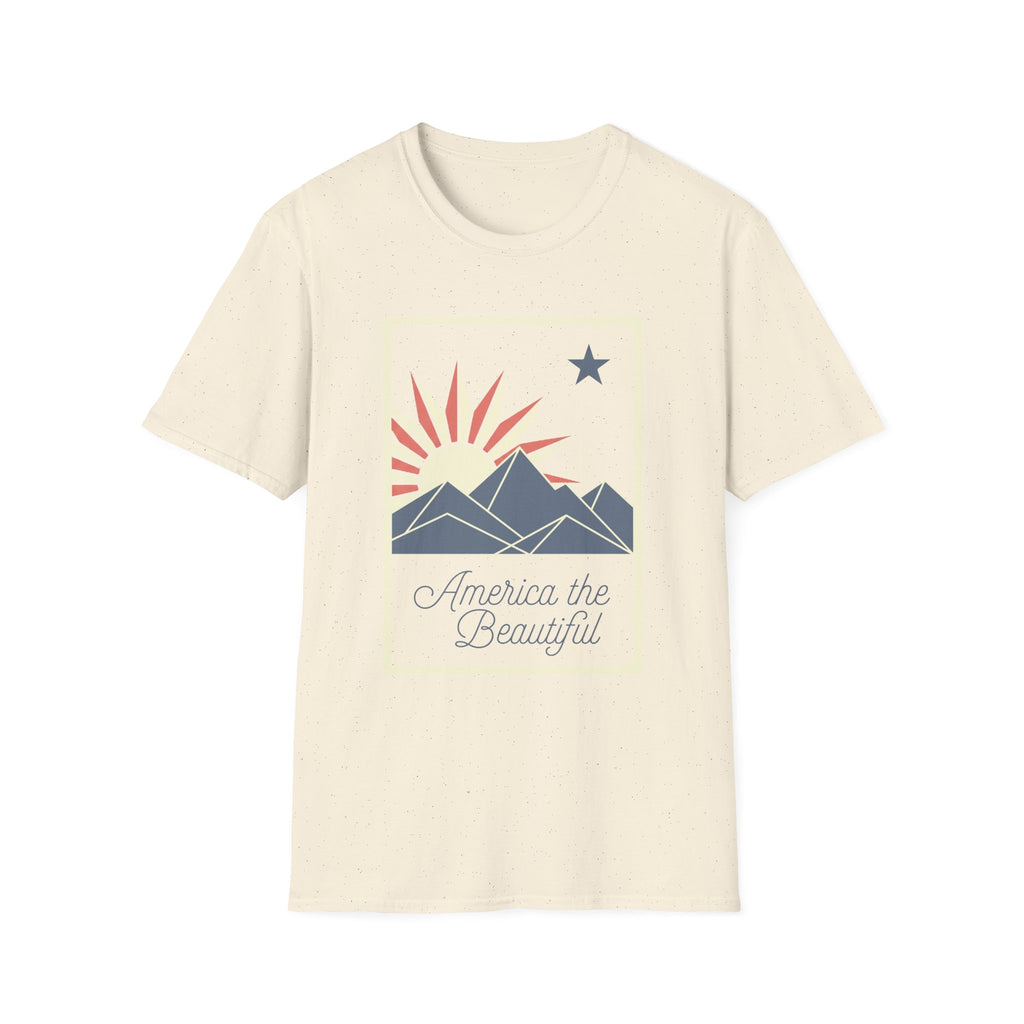 America The Beautiful Retro Mountain Sun T-Shirt