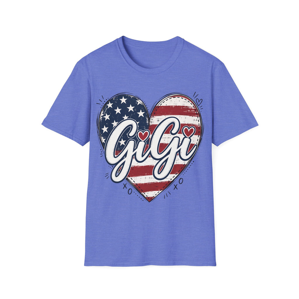 Gigi Distressed American Flag Heart T-Shirt