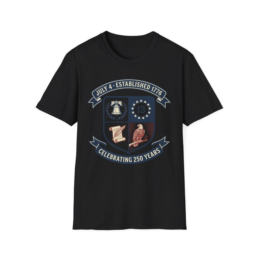 America 250th Anniversary Shield Shirt | Established 1776 Crest Tee