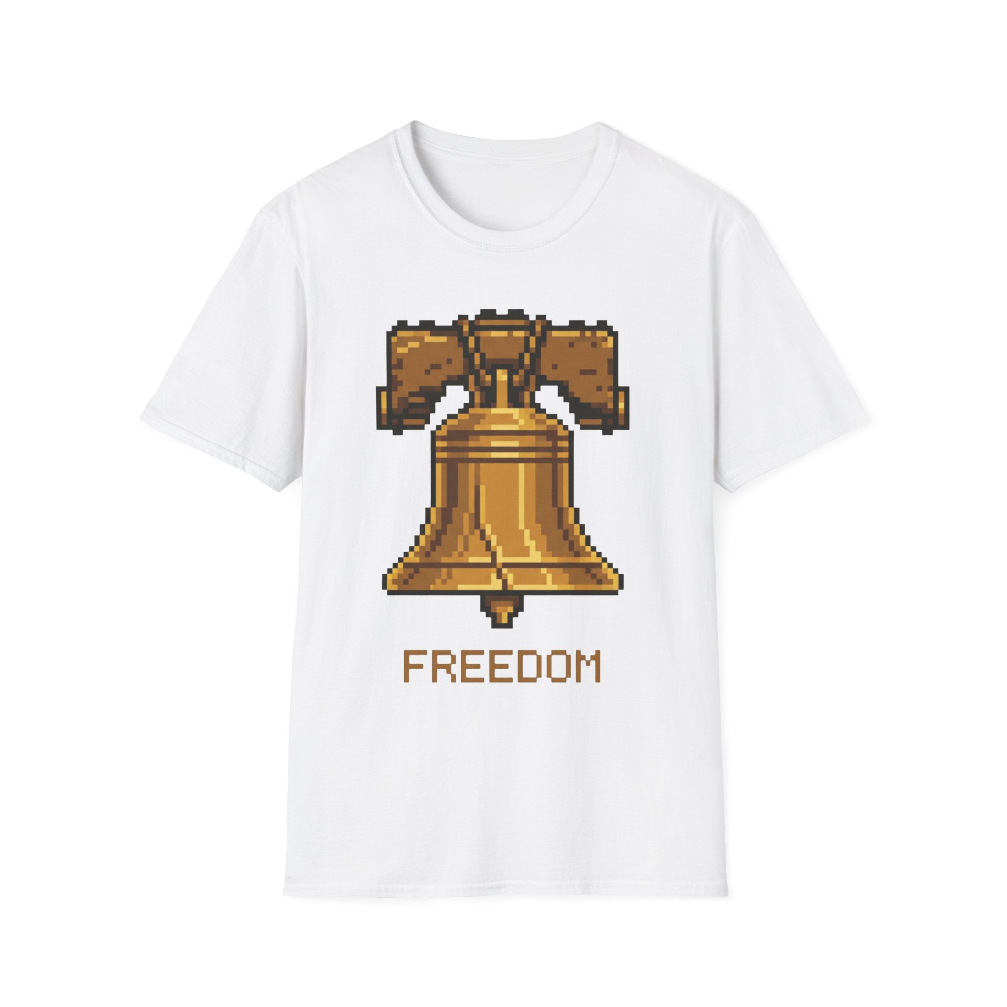 8-Bit Liberty Bell T-Shirt | Retro Gamer Freedom Pixel Art Tee