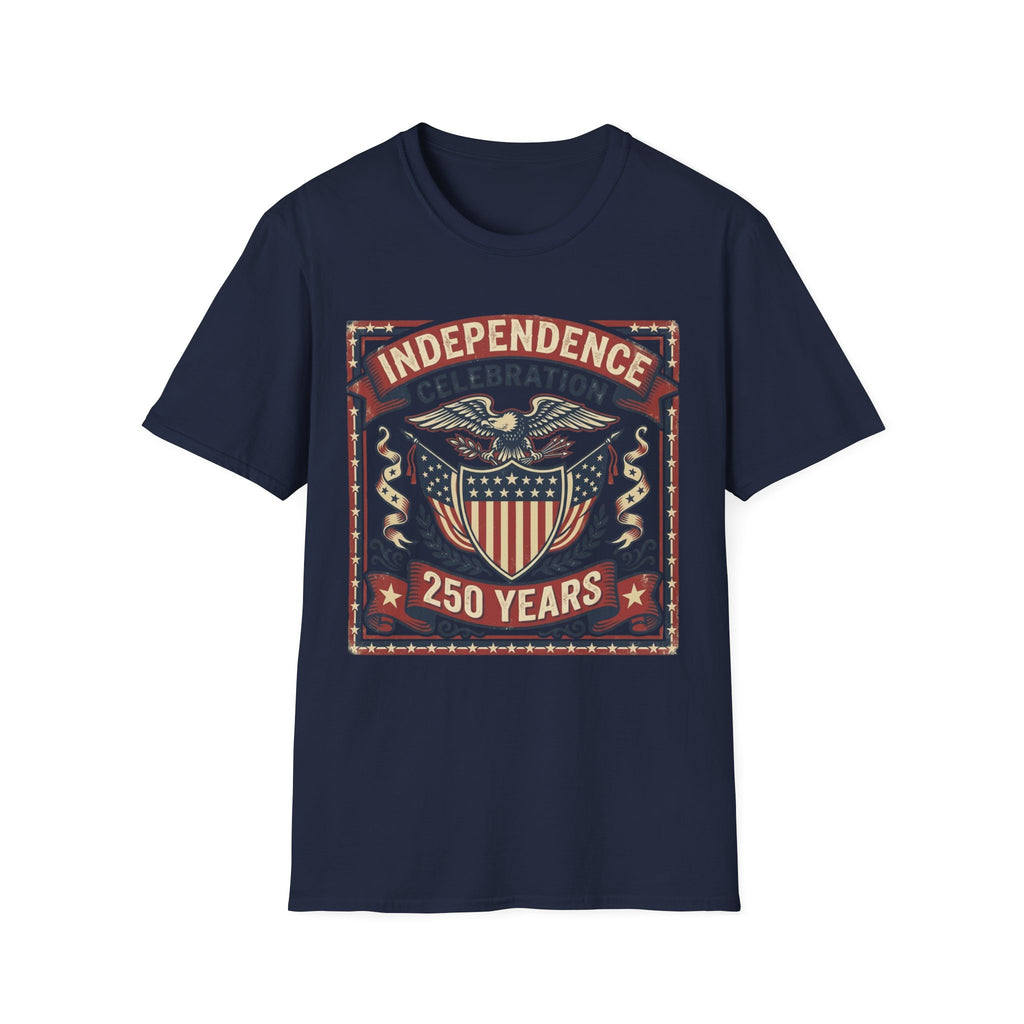 Vintage "Independence Celebration 250 Years" Eagle & Shield T-Shirt