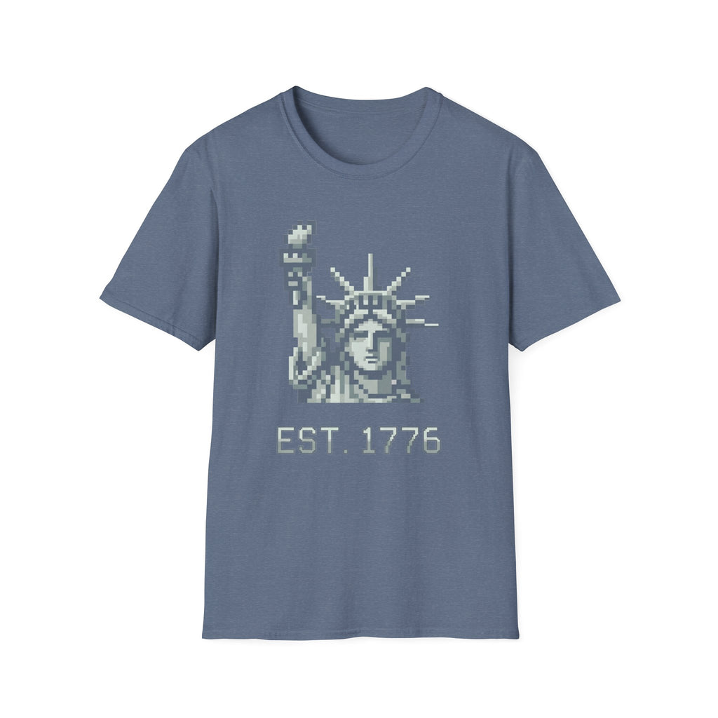 8-Bit Statue Of Liberty T-Shirt | Retro Gamer Est. 1776 Pixel Art Tee