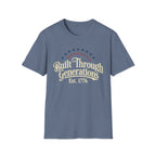 Built Through Generations: Vintage Est. 1776 Patriotic T-Shirt