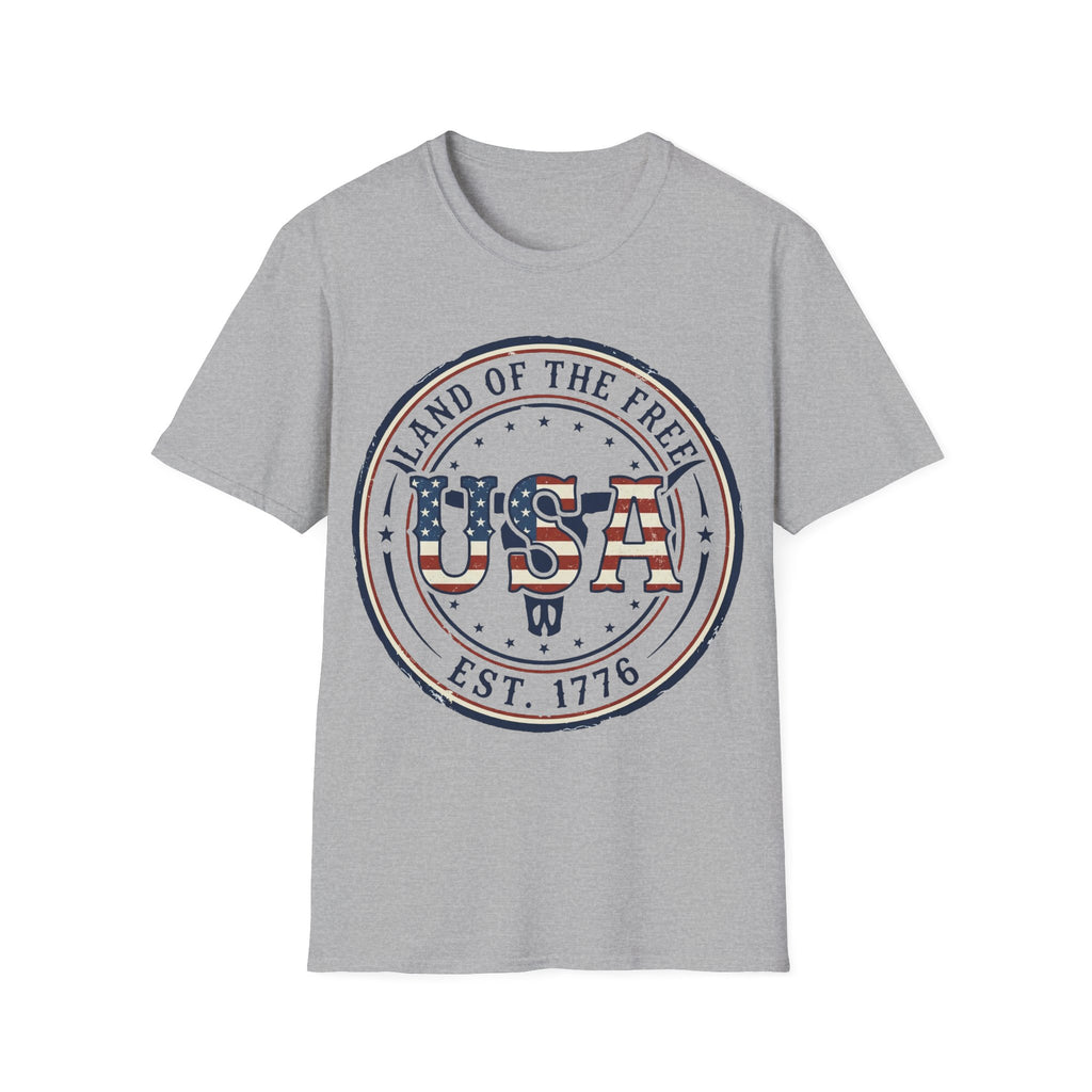 Western Longhorn Land Of The Free USA T-Shirt