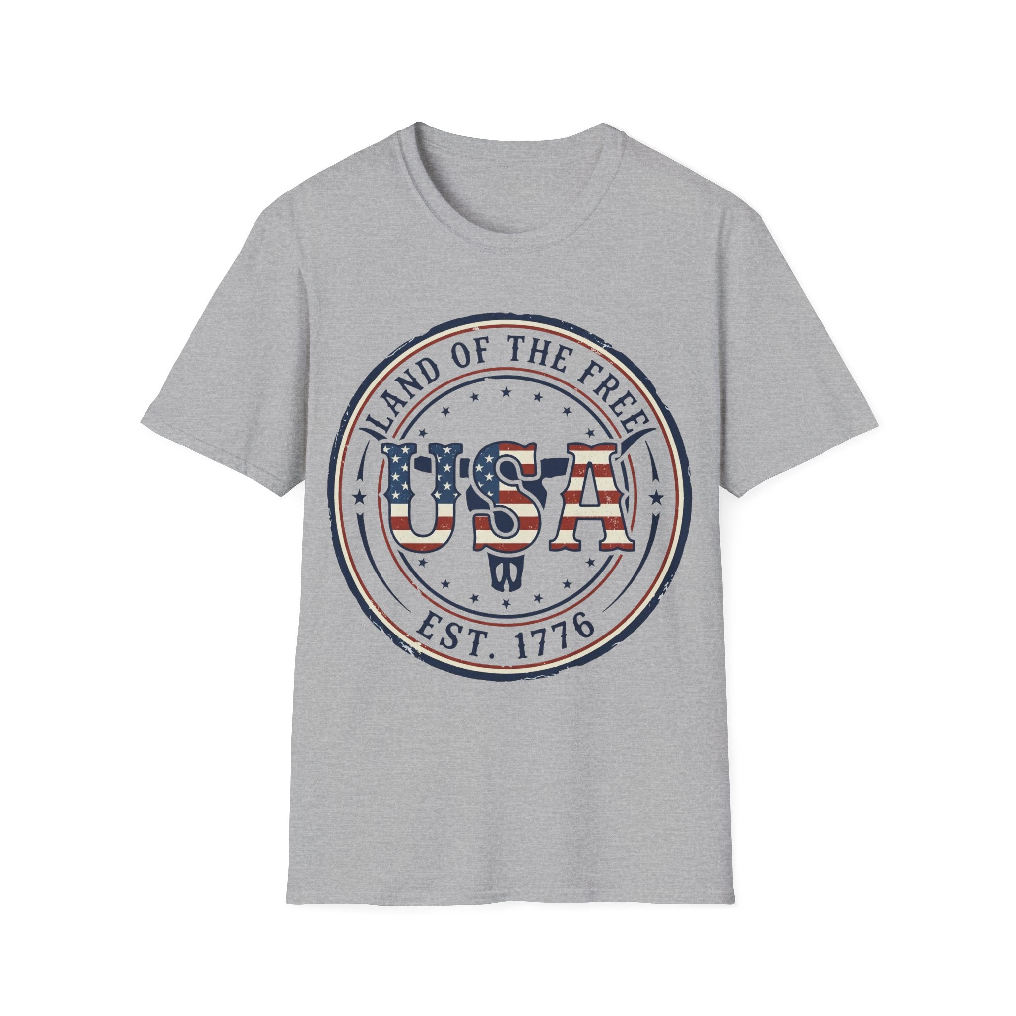 Western Longhorn Land Of The Free USA T-Shirt