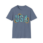 Turquoise USA Sunflower T-Shirt | Boho Southwestern Patriotic Tee