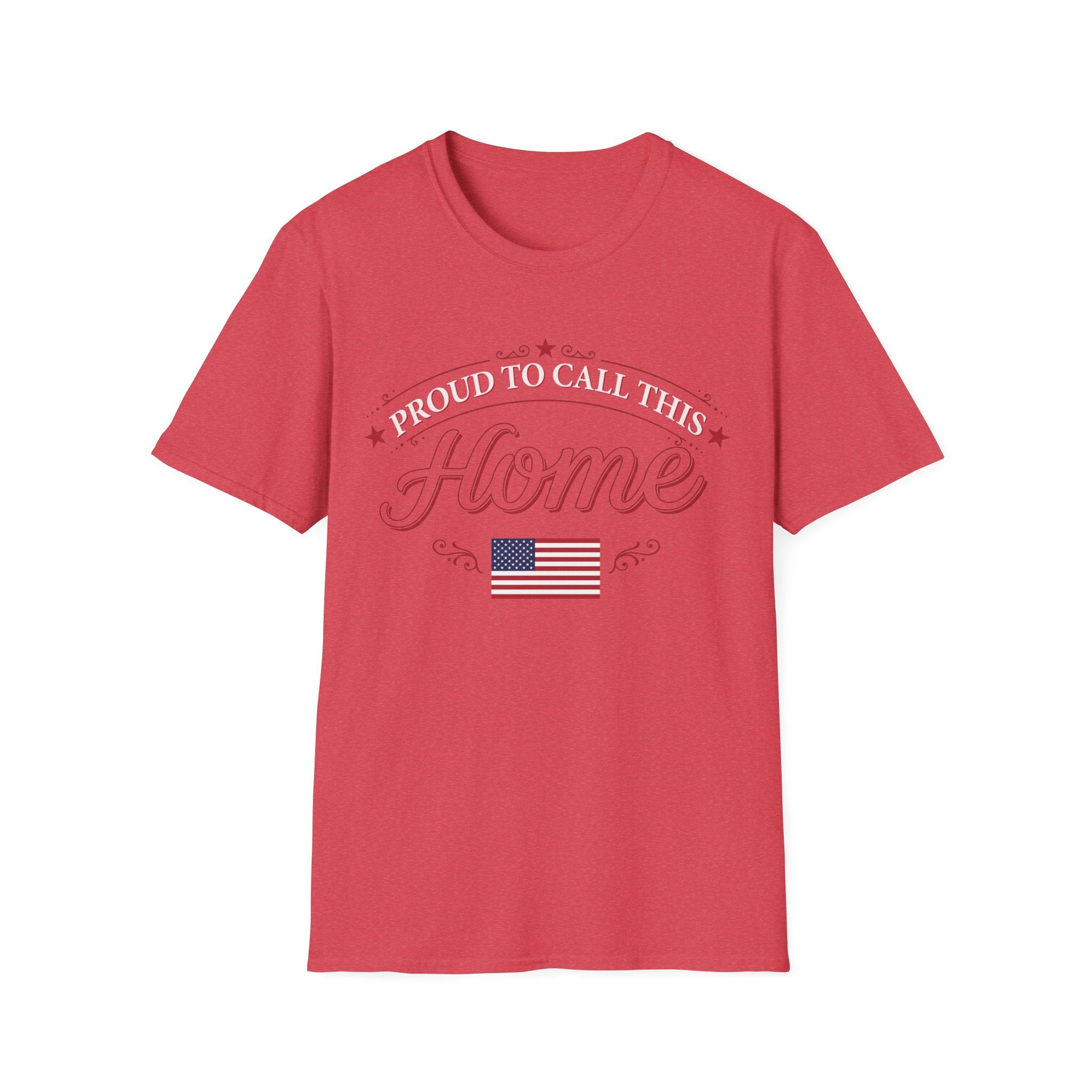 Proud To Call This Home T-Shirt | Classic American Flag Patriotic Tee