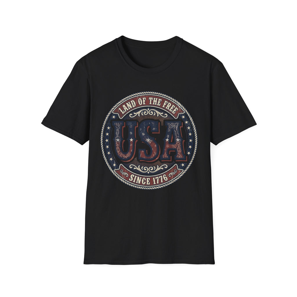 Vintage Western USA Land of the Free T-Shirt | Country Patriotic Tee