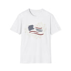 Boho Floral American Flag T-Shirt | Botanical Wildflower Patriotic Tee