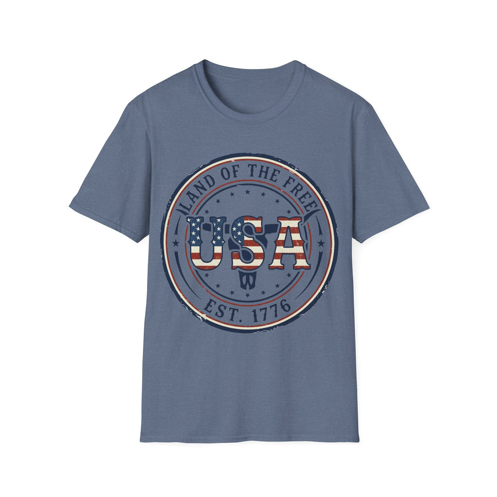 Western Longhorn Land Of The Free USA T-Shirt