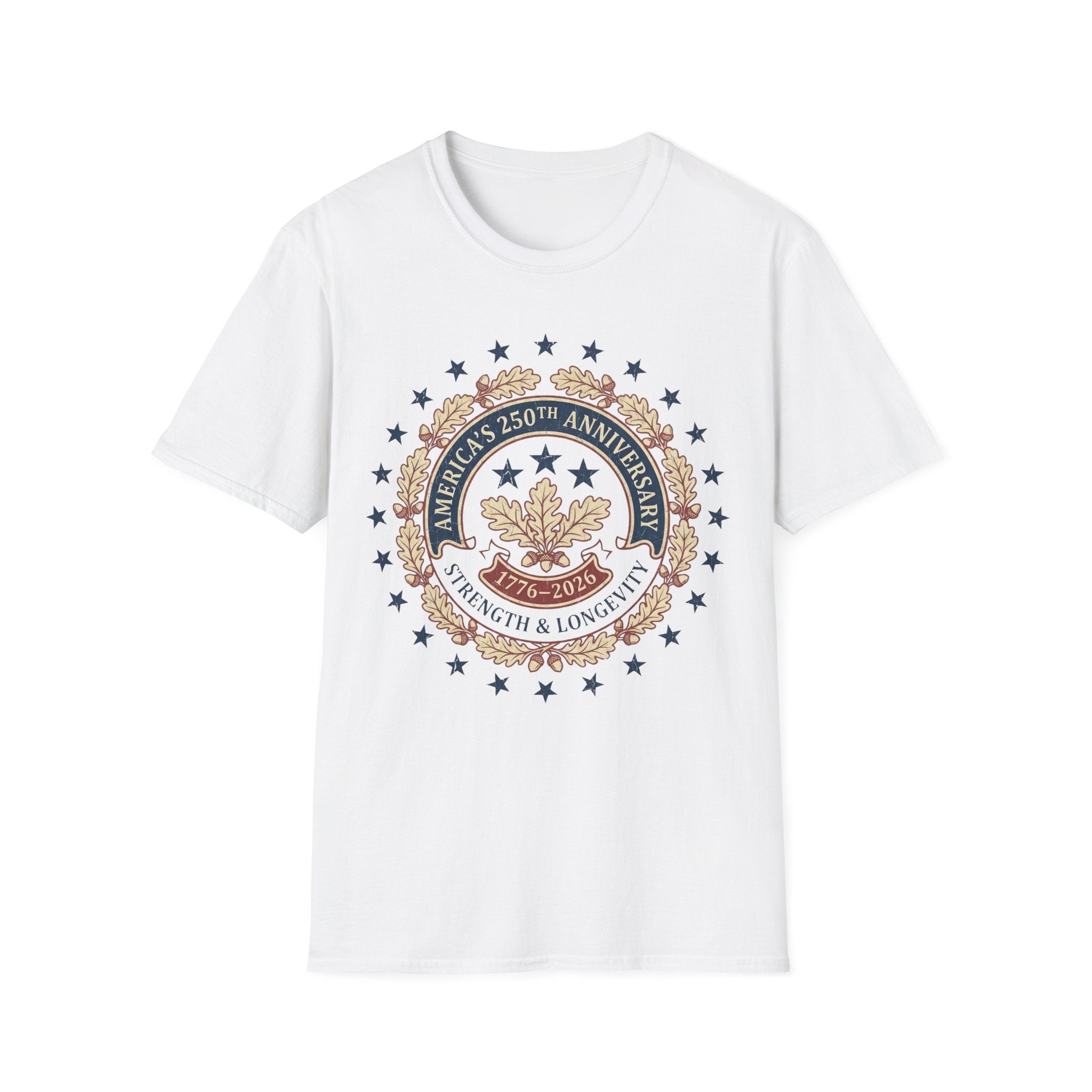America's 250th Anniversary T-Shirt | Vintage Oak Wreath 1776-2026 Tee