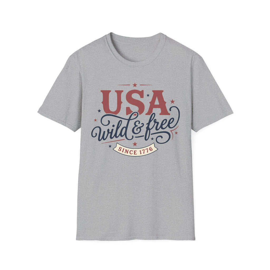 Vintage USA Wild & Free Since 1776 T-Shirt | Boho Country Patriotic Tee