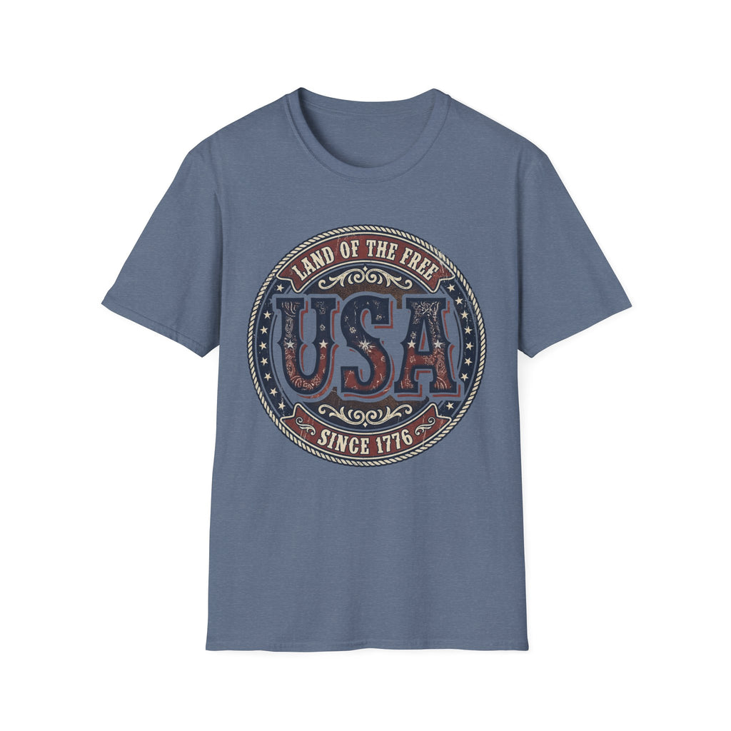 Vintage Western USA Land of the Free T-Shirt | Country Patriotic Tee