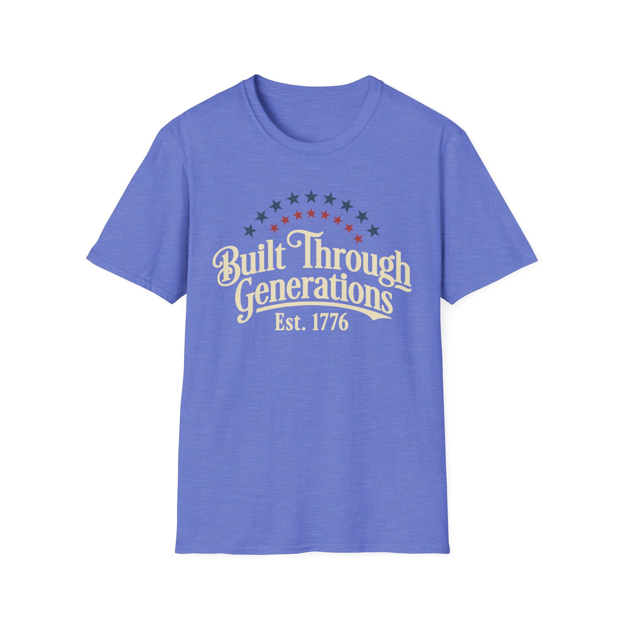 Built Through Generations: Vintage Est. 1776 Patriotic T-Shirt