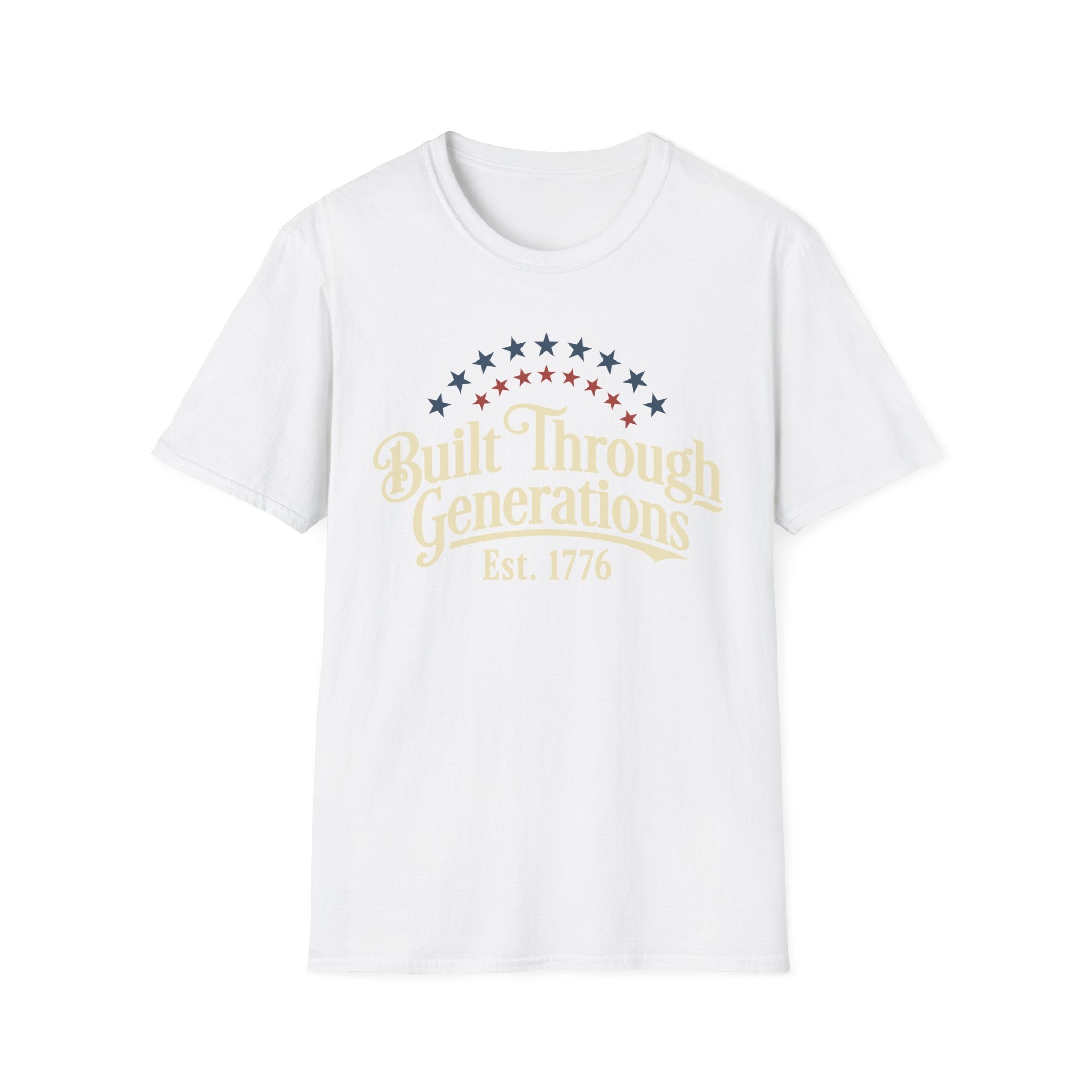 Built Through Generations: Vintage Est. 1776 Patriotic T-Shirt