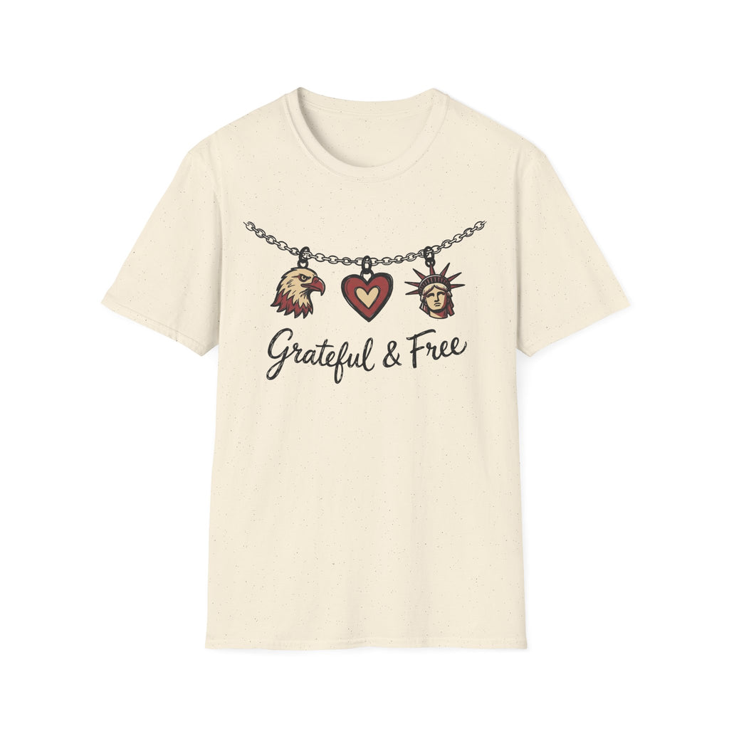 Grateful & Free: Patriotic Charm Necklace T-Shirt