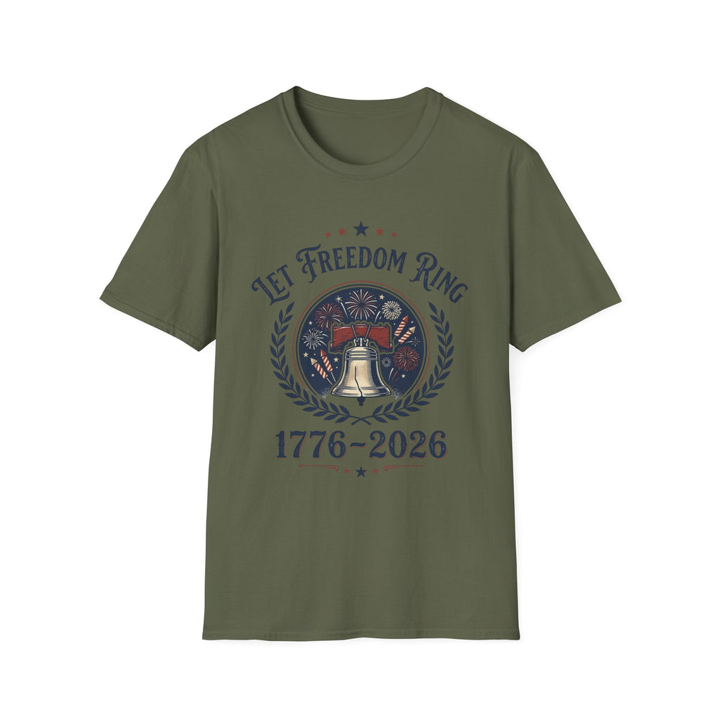 Let Freedom Ring 1776-2026 T-Shirt | Vintage Liberty Bell America 250 Tee