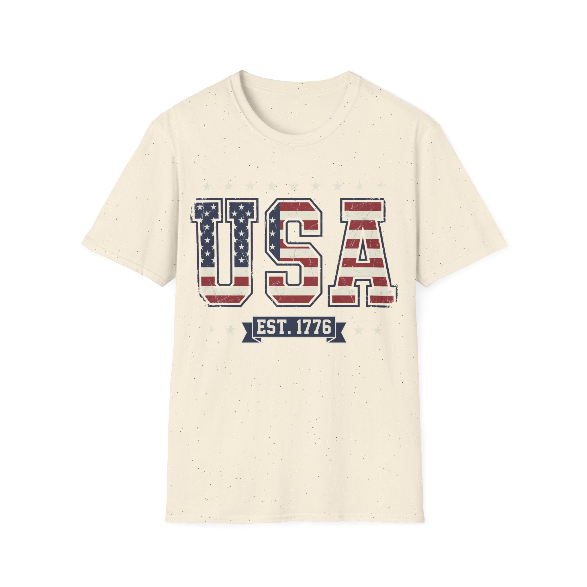 Vintage USA Varsity Est 1776 T-Shirt | Distressed Collegiate Patriotic Tee