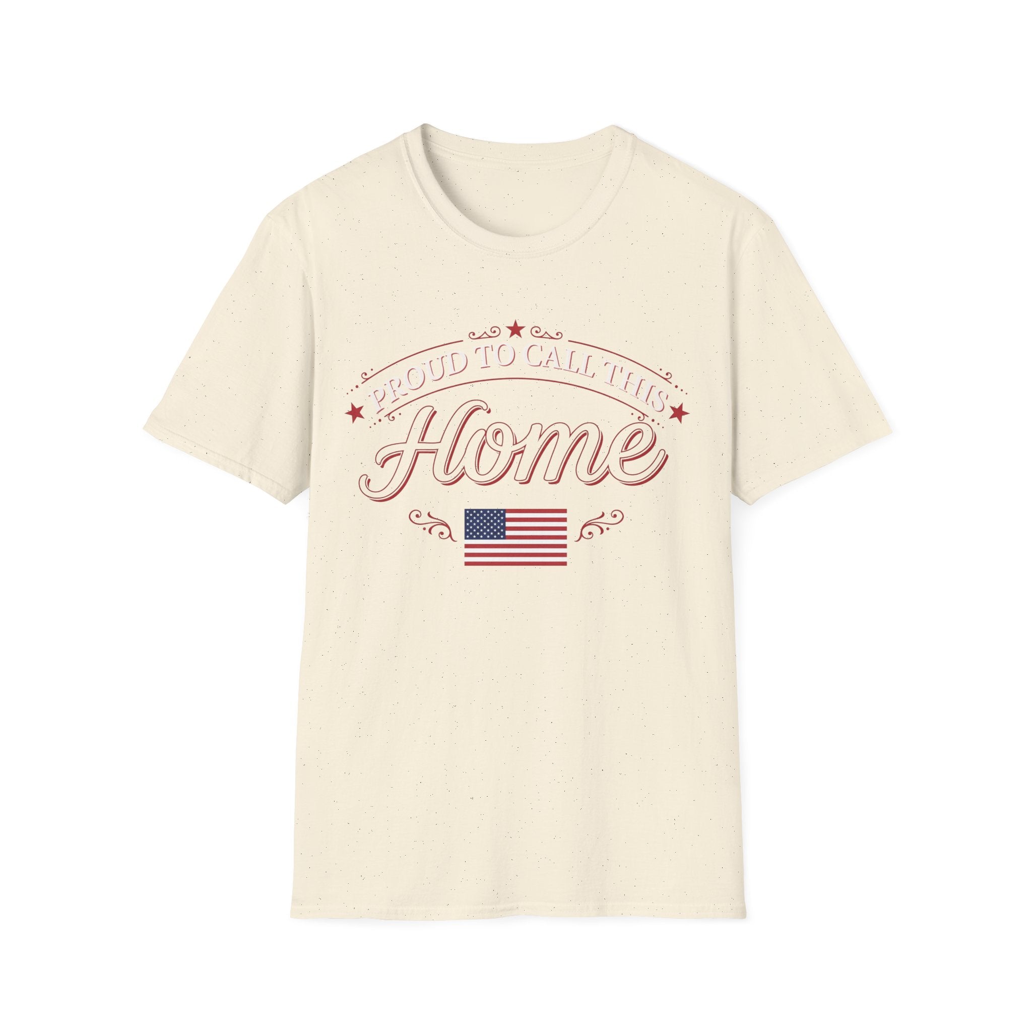 Proud To Call This Home T-Shirt | Classic American Flag Patriotic Tee