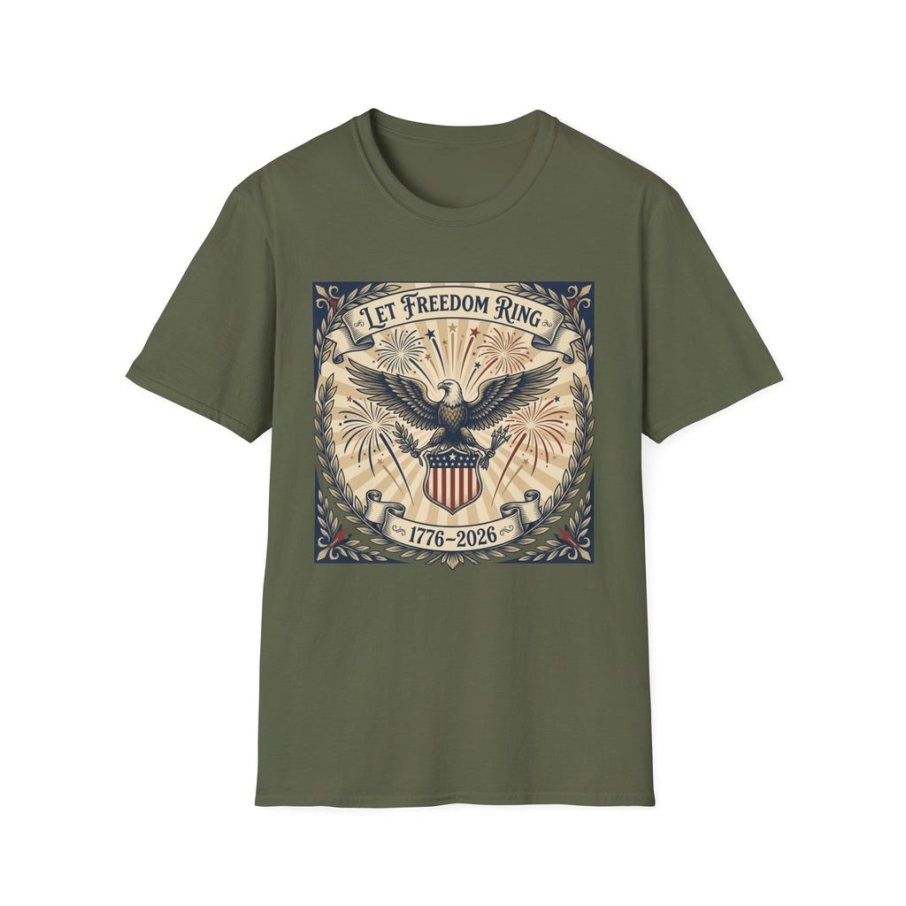 Let Freedom Ring 1776-2026 T-Shirt | Vintage America 250th Eagle Tee