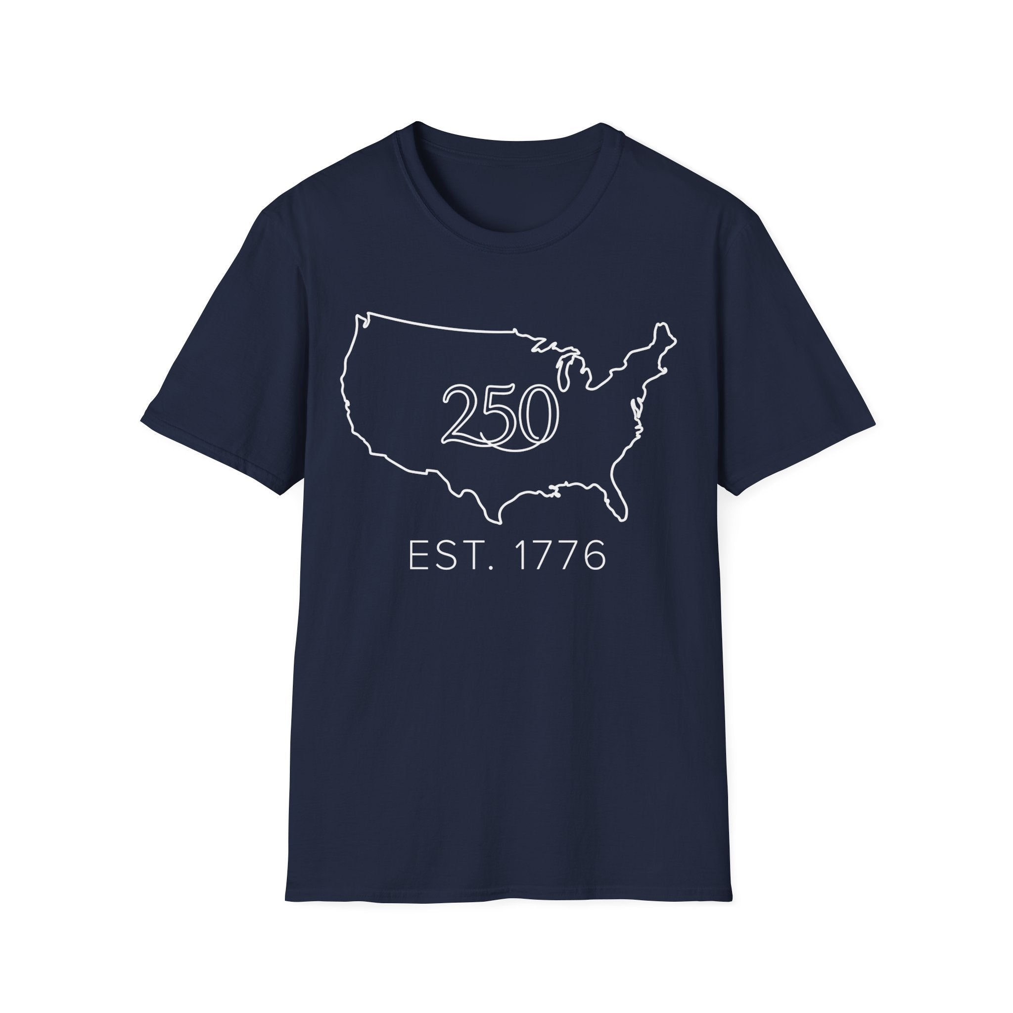 Minimalist USA Map: Est. 1776 250th Anniversary T-Shirt