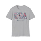 Floral USA Est 1776 T-Shirt | Cute Botanical Patriotic Tee