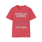 American Summer 1776-2026 Minimalist Lake Fireworks T-Shirt