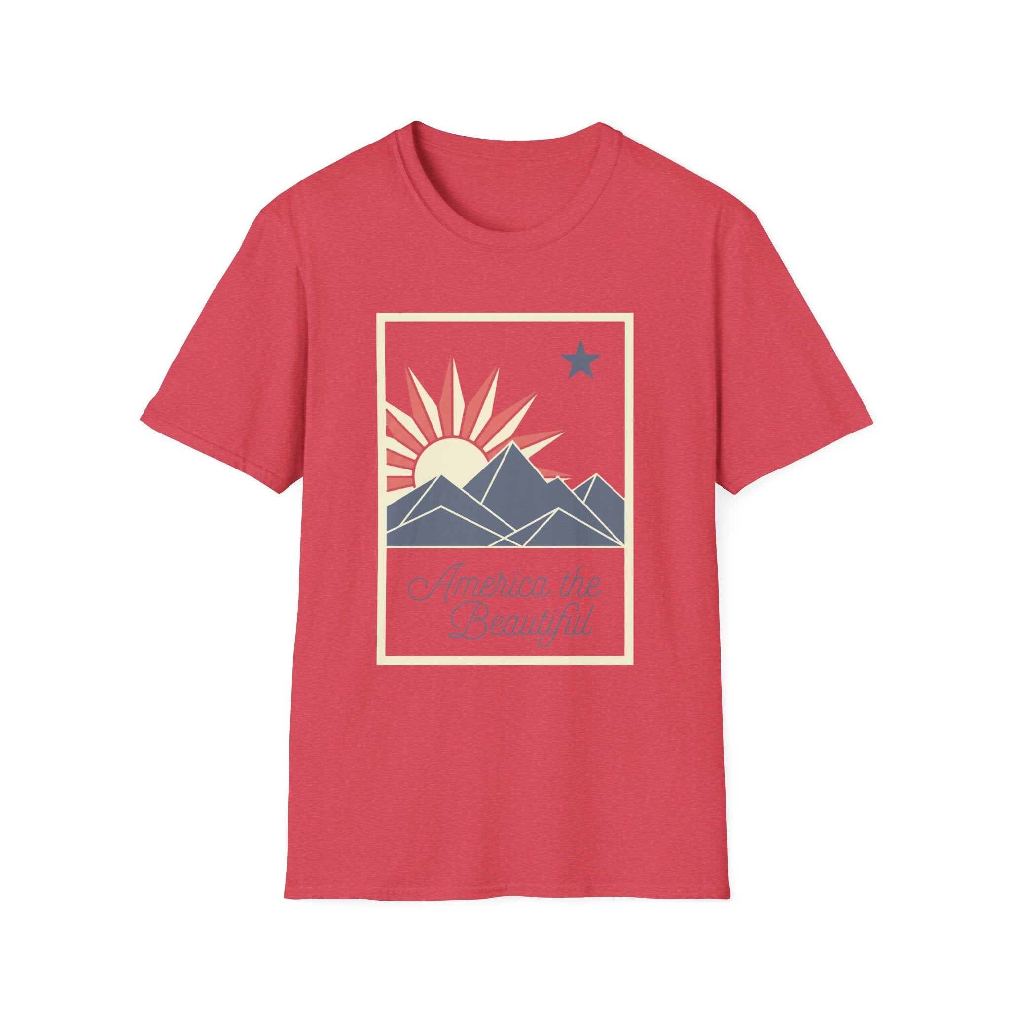 America The Beautiful Retro Mountain Sun T-Shirt