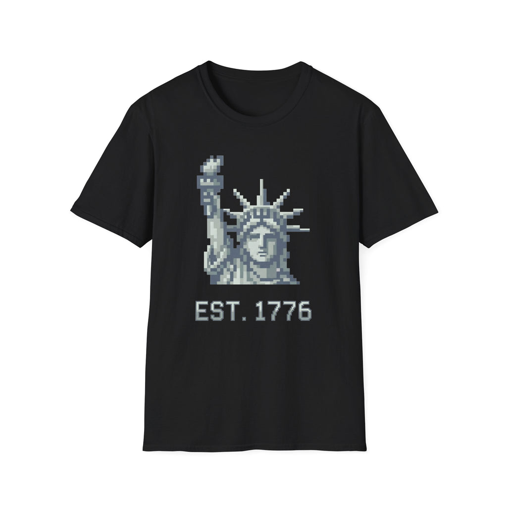 8-Bit Statue Of Liberty T-Shirt | Retro Gamer Est. 1776 Pixel Art Tee