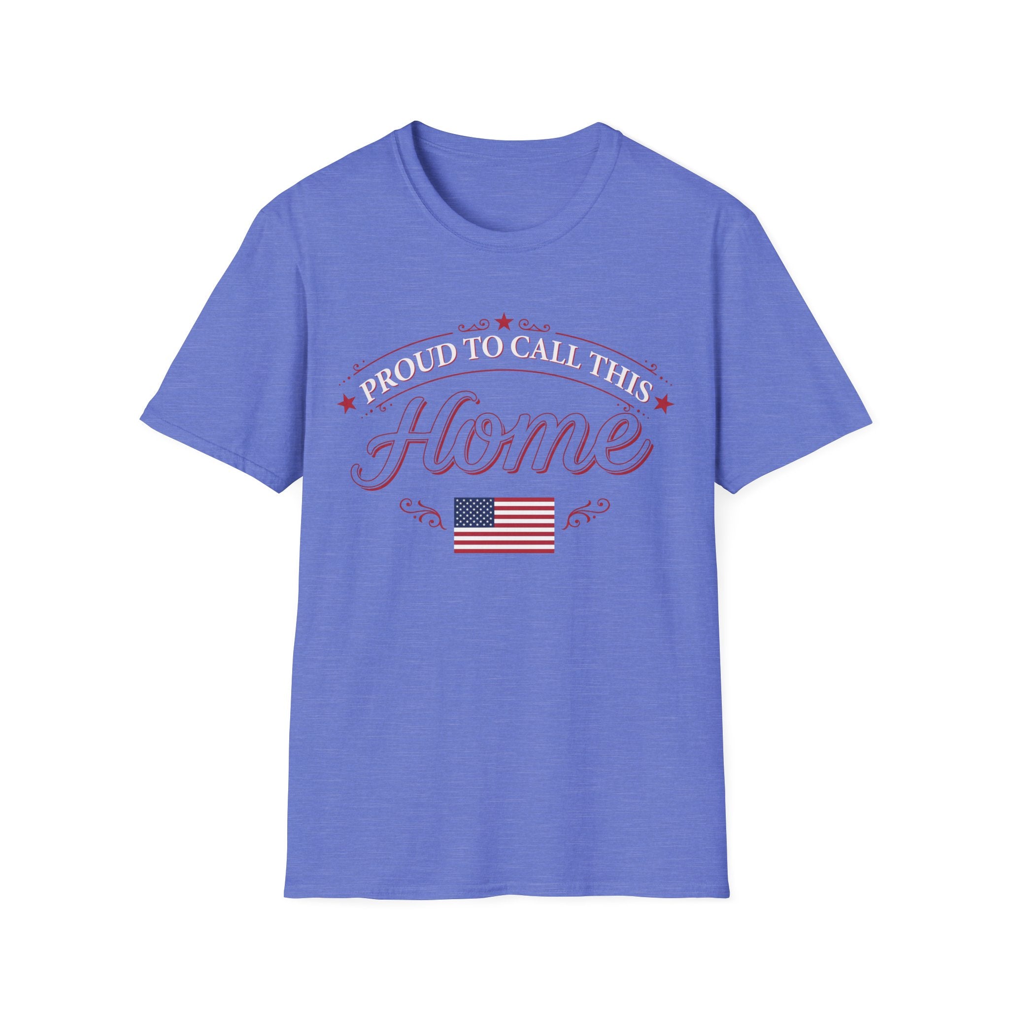 Proud To Call This Home T-Shirt | Classic American Flag Patriotic Tee