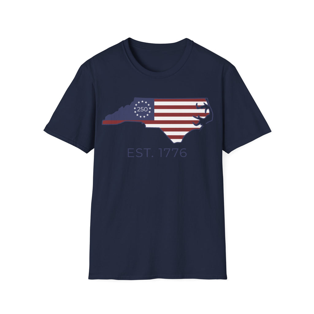 North Carolina America 250 Betsy Ross Flag T-Shirt | NC 1776 Tee