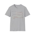 Minimalist Line Art American Flag T-Shirt | Subtle Patriotic Tee