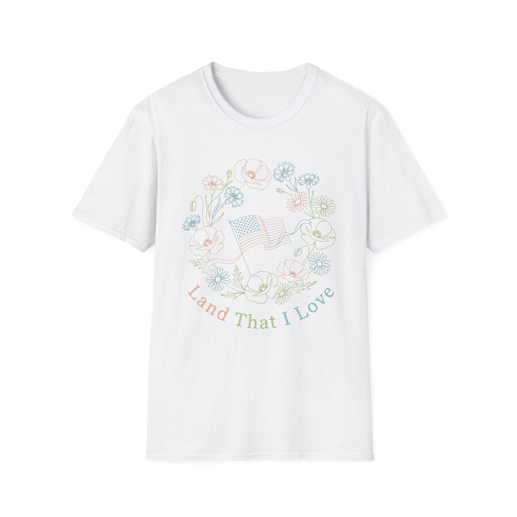 Land That I Love Shirt | Floral American Flag Boho Patriotic Tee
