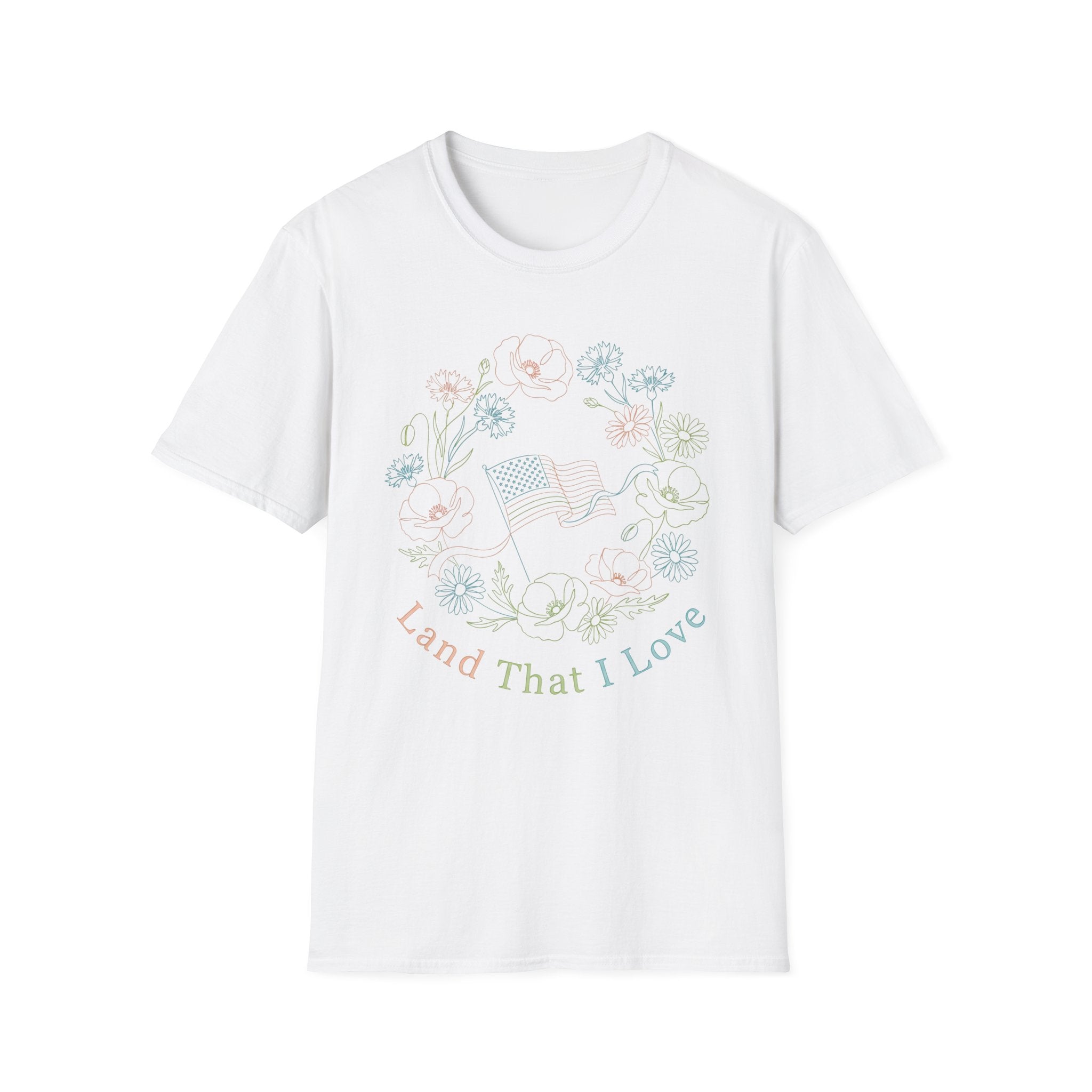 Land That I Love Shirt | Floral American Flag Boho Patriotic Tee