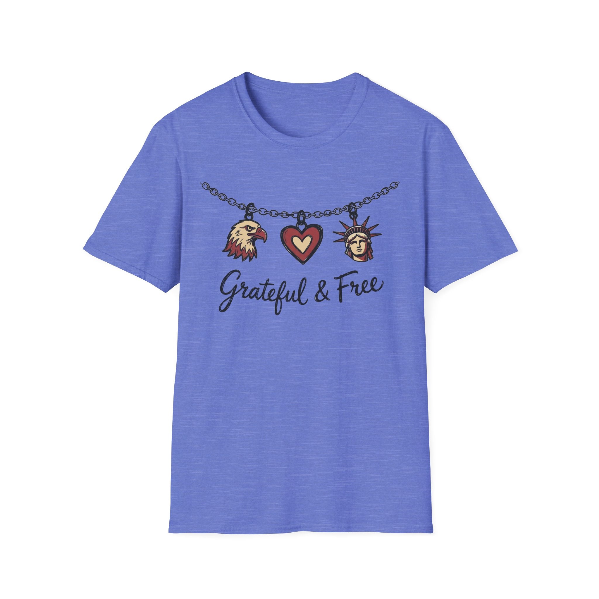 Grateful & Free: Patriotic Charm Necklace T-Shirt