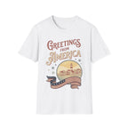 Greetings From America Vintage Postcard T-Shirt | Retro Coastal Americana