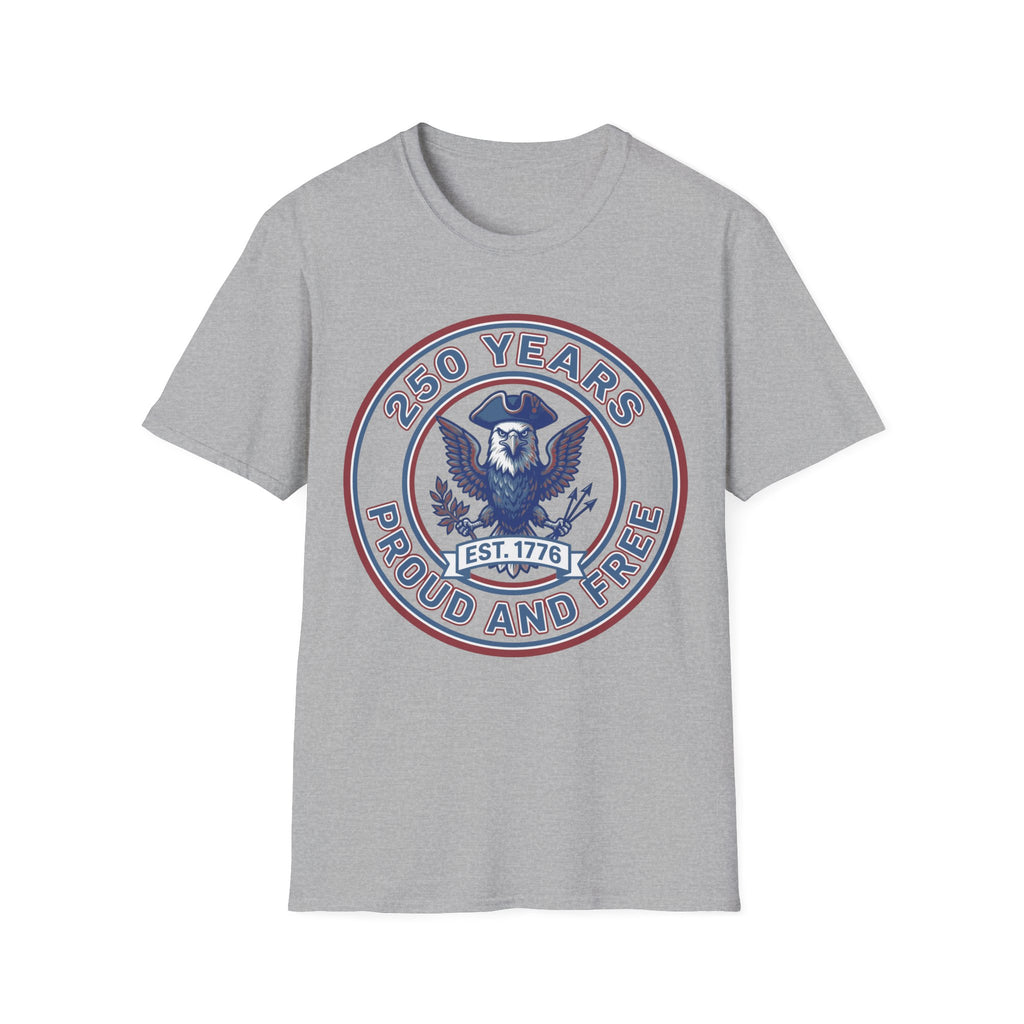 America 250 T-Shirt | 250 Years Proud and Free Est 1776 Eagle Tee