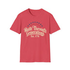 Built Through Generations: Vintage Est. 1776 Patriotic T-Shirt
