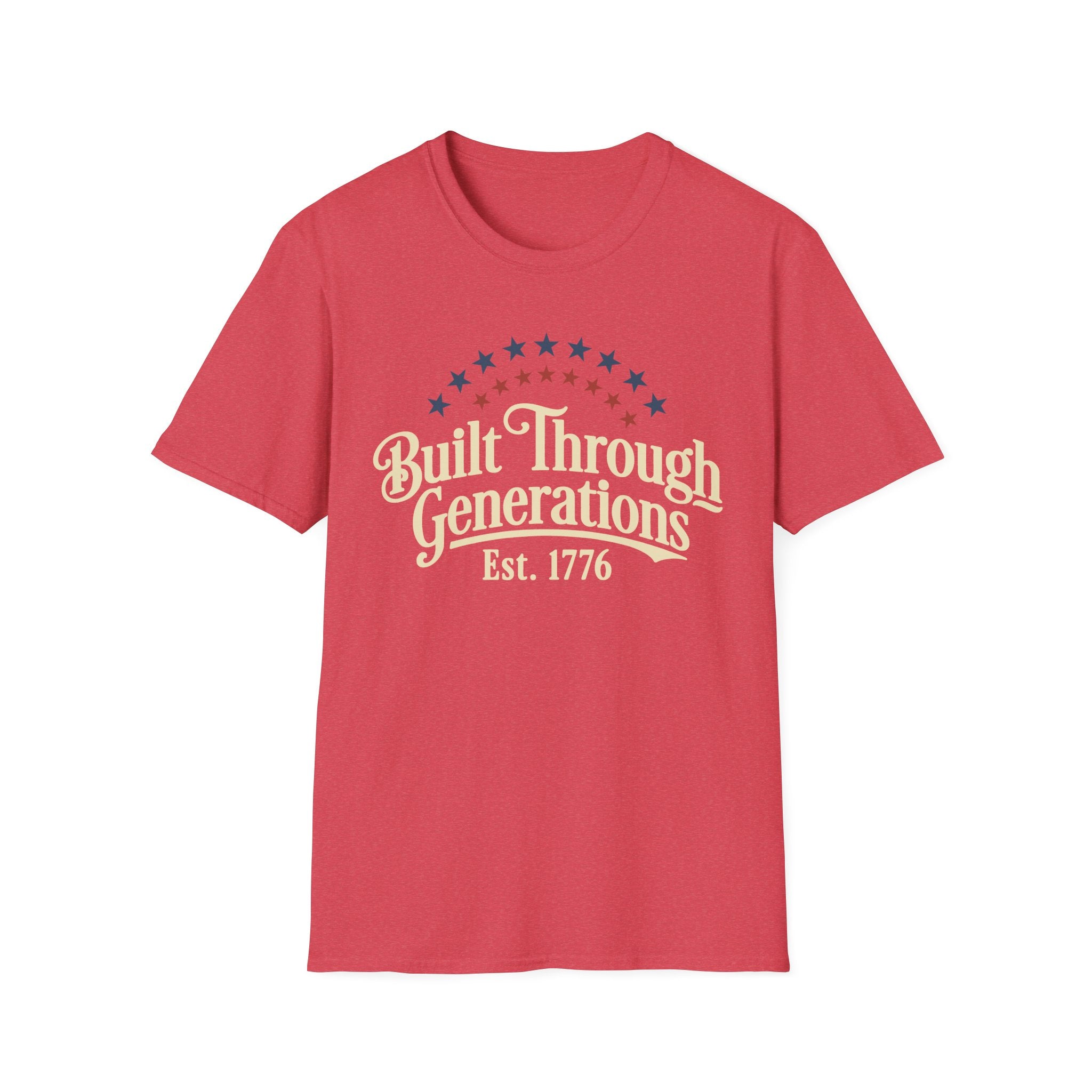 Built Through Generations: Vintage Est. 1776 Patriotic T-Shirt