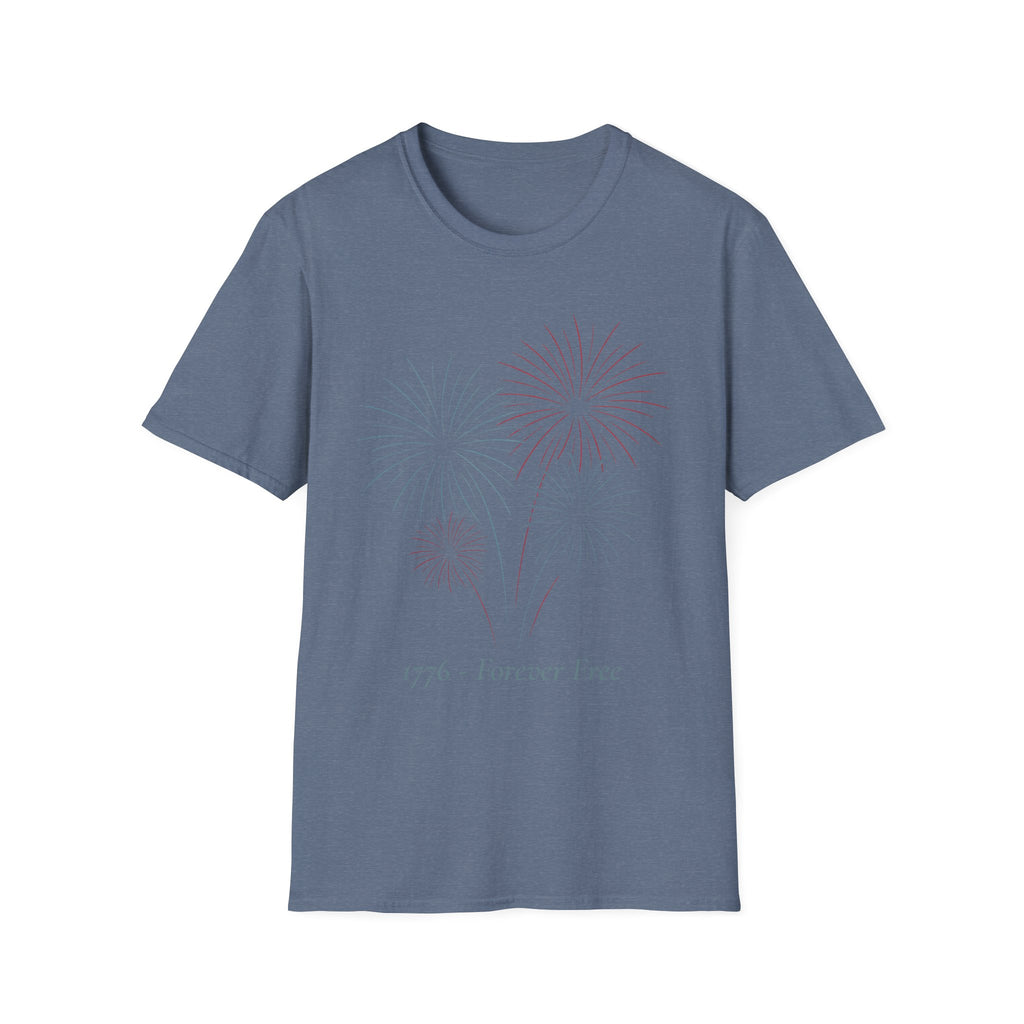 1776 Forever Free T-Shirt | Patriotic Fireworks 4th of July Tee