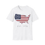 Est. 1776 USA Map: 250th Anniversary Flag T-Shirt