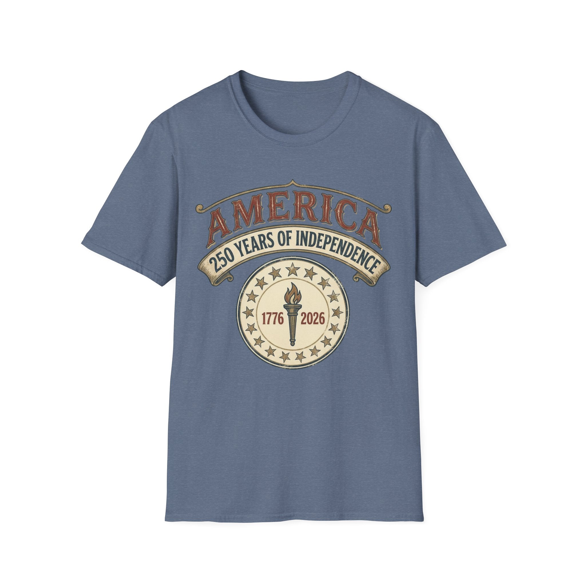 America 250 Years of Independence 1776-2026 Vintage Torch T-Shirt