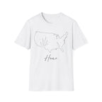 Minimalist Botanical USA Map "Home" T-Shirt | Subtle Patriotic Tee