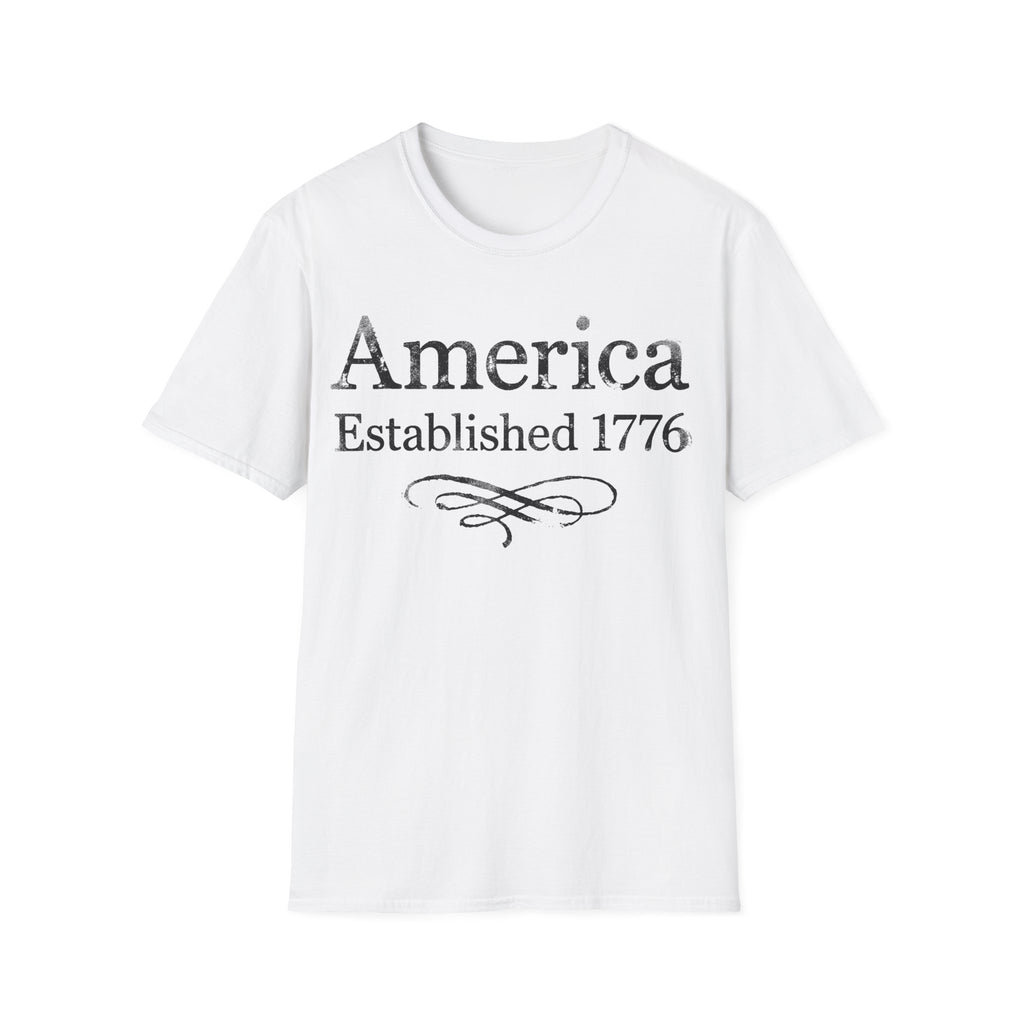 America Established 1776 Vintage Elegant Flourish T-Shirt