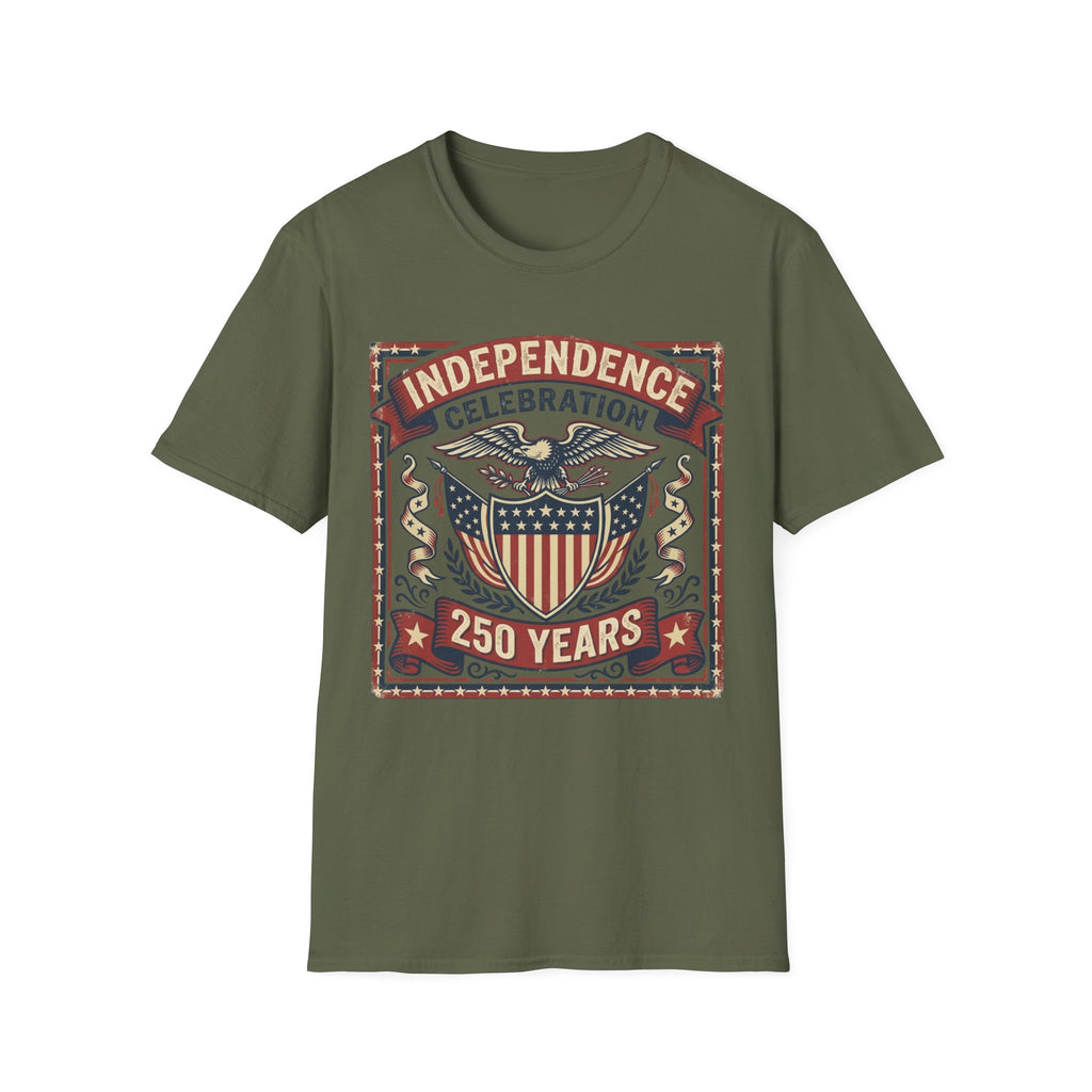 Vintage "Independence Celebration 250 Years" Eagle & Shield T-Shirt