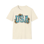 Turquoise USA Sunflower T-Shirt | Boho Southwestern Patriotic Tee