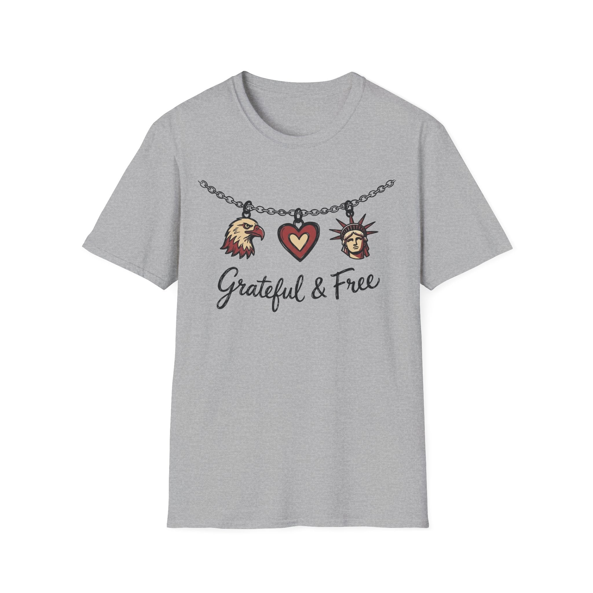 Grateful & Free: Patriotic Charm Necklace T-Shirt