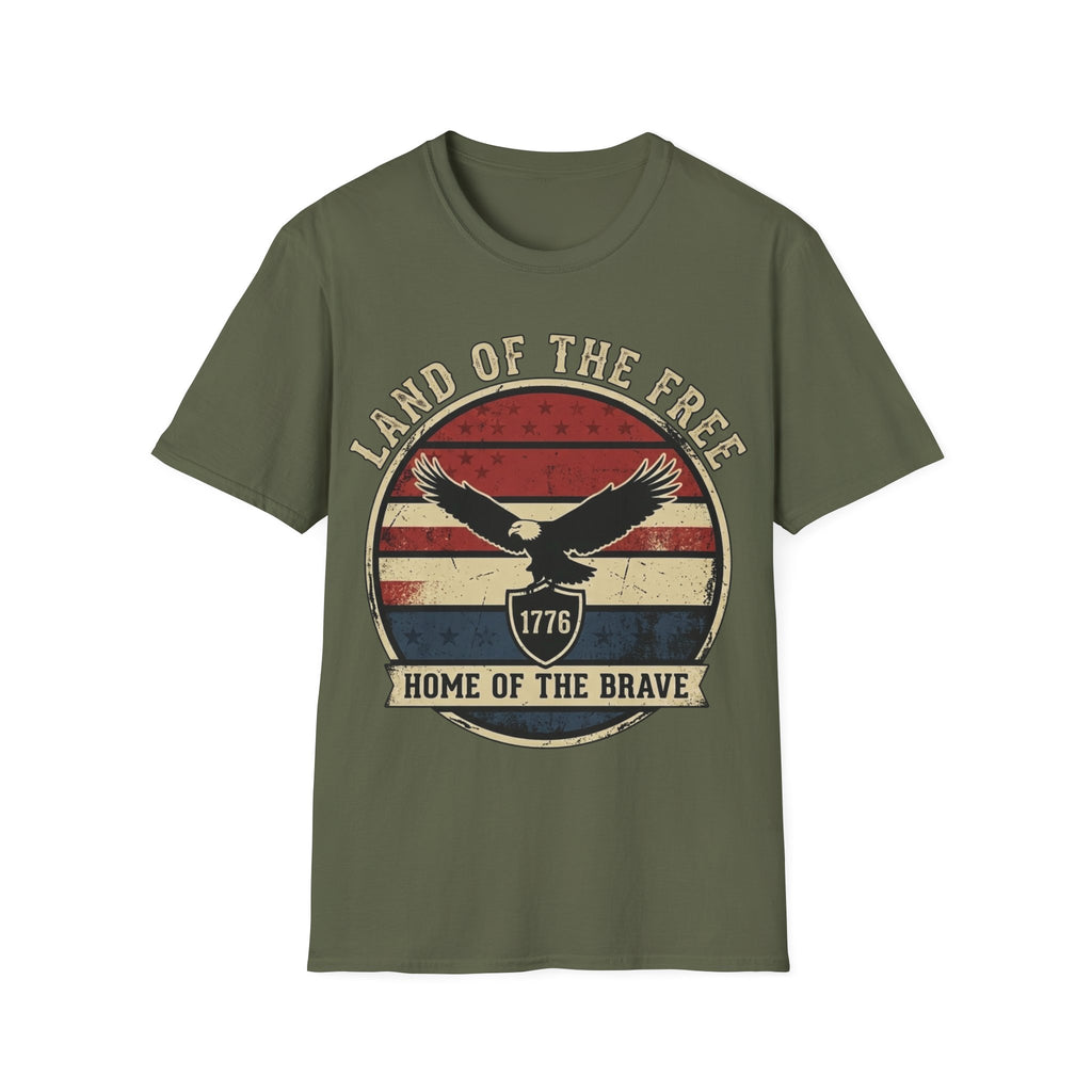 Land of the Free Home of the Brave Shirt | Vintage 1776 Eagle Tee